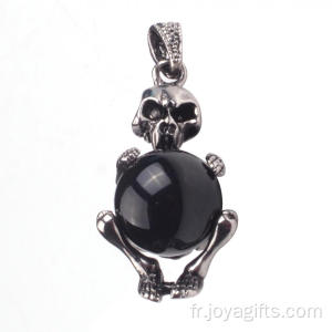 Collier pendentif accessoires crâne antique Onyx bijoux